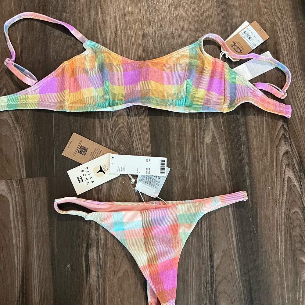 Plaid billabong bikini set